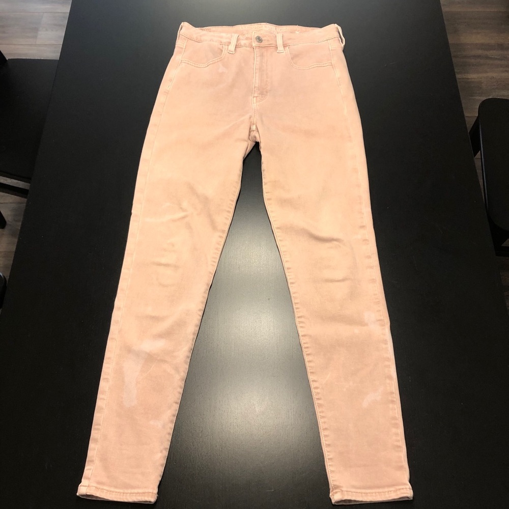 Pink super high waisted American Eagle jeggings